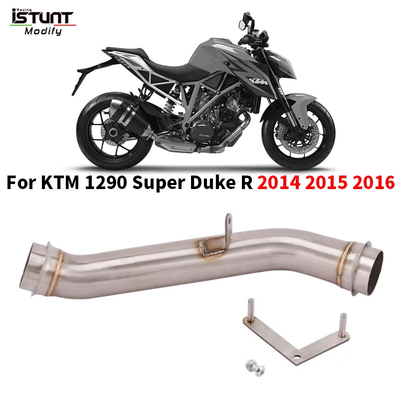 Mid Link Pipe Motorcycle Exhaust for KTM 1290 Super Duke R 2014 2015 2016 Stainless Steel Eliminato