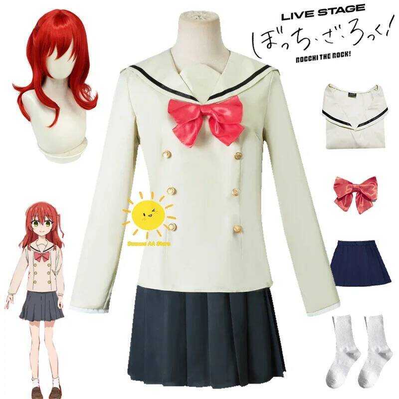 C Anime Kita Ikuyo Cosplay Bocchi The Rock Cosplay Costumes Kita Ikuyo Uniform Wig Dress Halloween