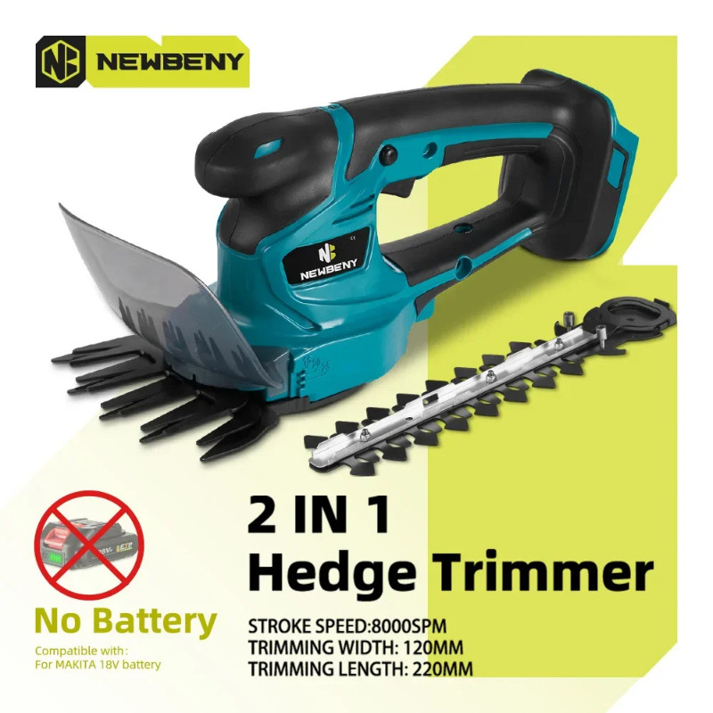 NEWBENY 2 IN 1  Electric Hedge Trimmer Cordless Household Garden Landscaping  Hedge Trimmer Power T