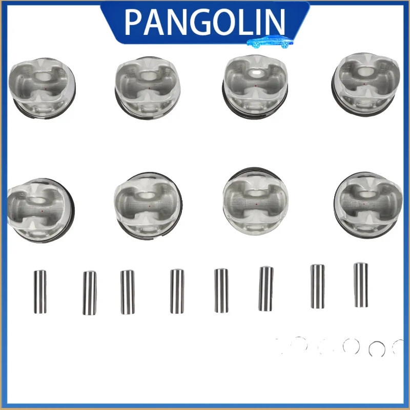 PANGOLIN 8Pcs Pistons & Rings Set for BMW 550i 750i X5 F01 F02 F03 E70 E71 N63 4.4L V8 Twin Turbo E