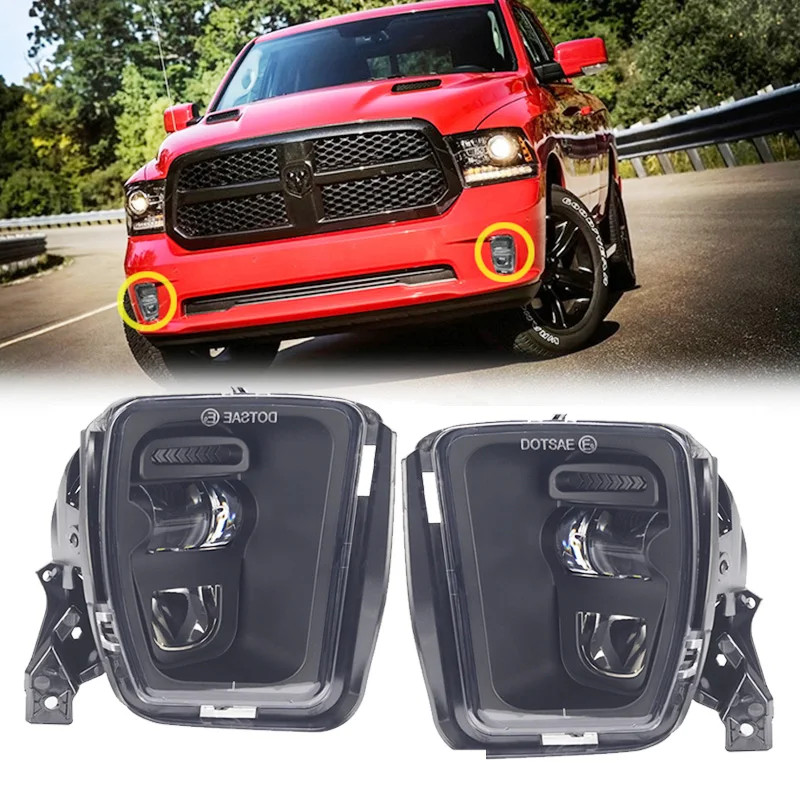 2PCS LED Fog Lights Lamps For Dodge Ram 1500 Pickup 2013 2014 2015 2016 2017 Car Front Bumper Fog L