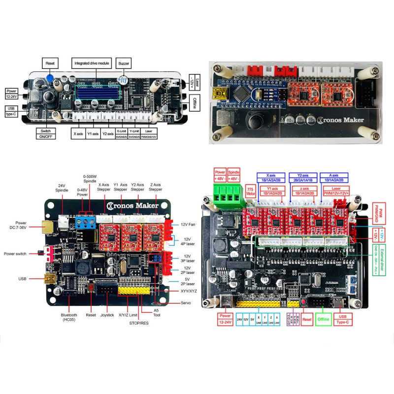 GRBL CNC Controller Control Board Portable 2-Axis, 3-Axis, 4-Axis Motors for Tool Laser Engraving