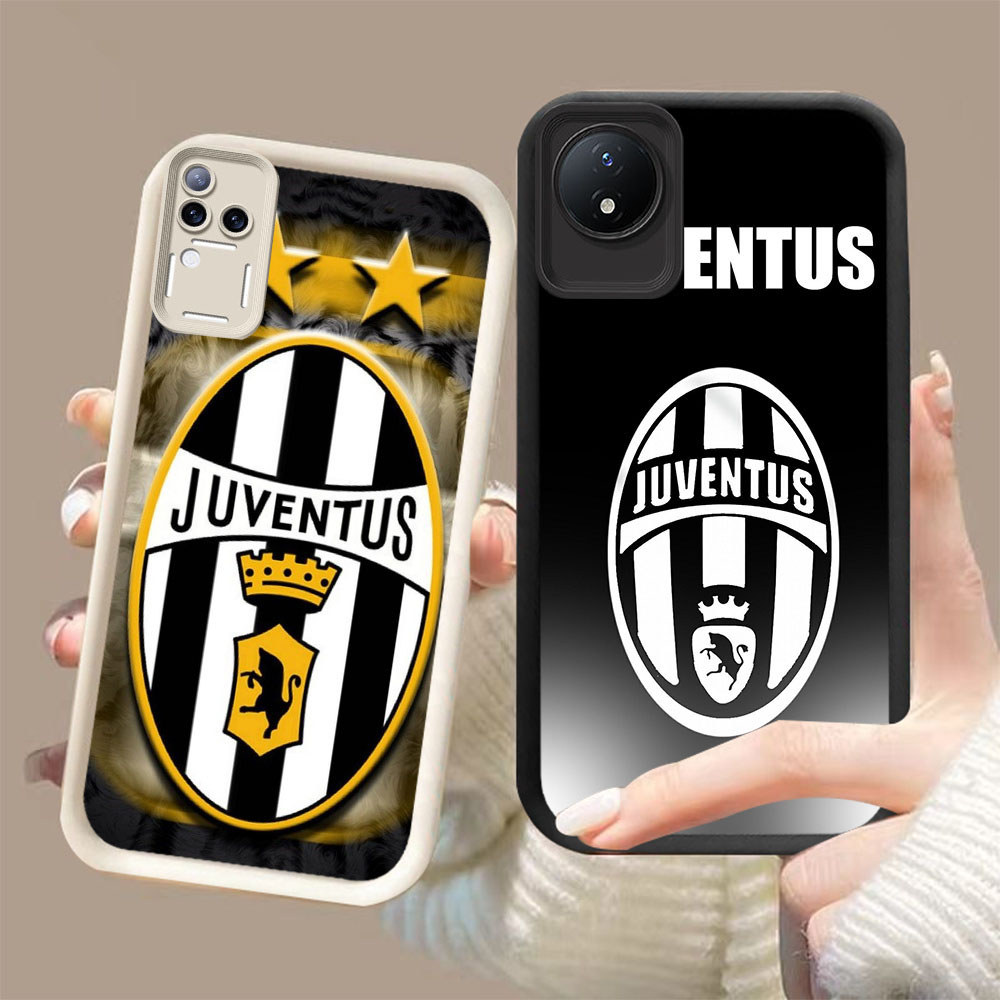 DK-68 JUVENTUS ปลอกซิลิโคนสีดําและสีขาวสําหรับ VIVO Y29 Y02a V50 V30E V30 T4 Y02 Y02t Pro 5G