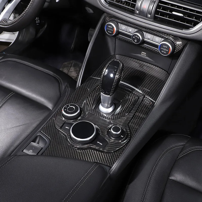 For Alfa Romeo Giulia 2017-2021 Car Styling 100% Real Carbon Fiber Car Interior Trim Sticker Access