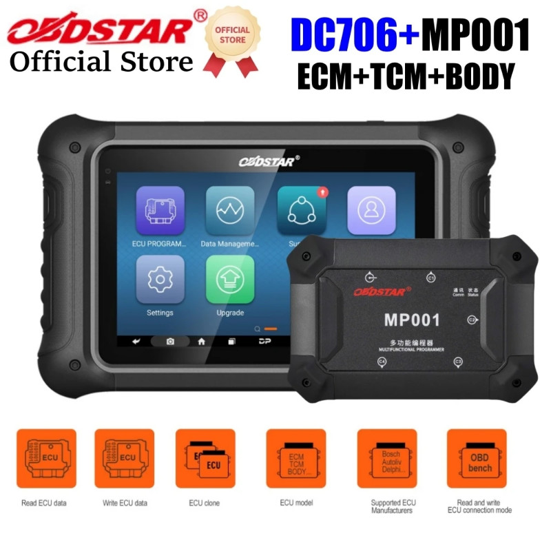 OBDSTAR DC706 ECU Tool Full Version for ECM /TCM/ BODY/Clone by OBD or BENCH for Car and Motorcycle