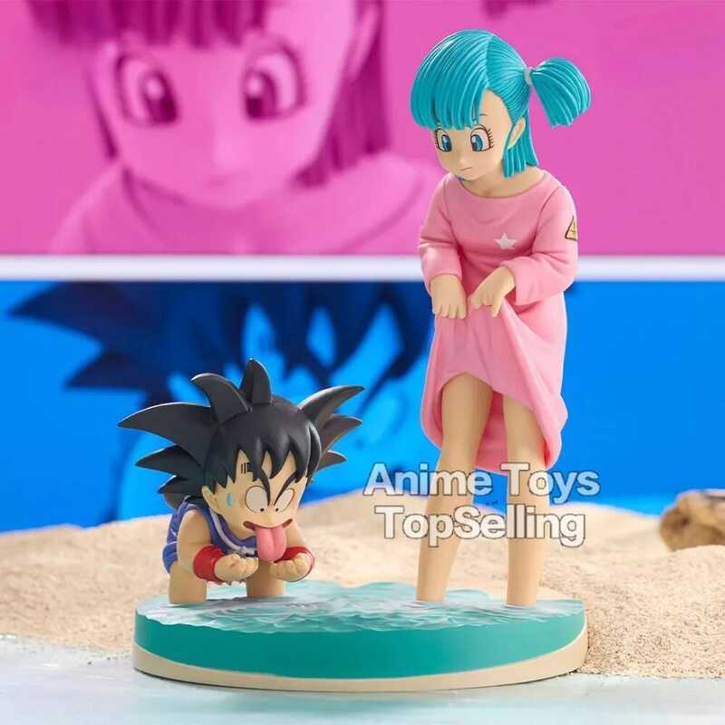 C 16Cm Anime Dragon Ball Z Figure Goku And Bulma Figure PVC Statue Collectible Model Toys Gifts