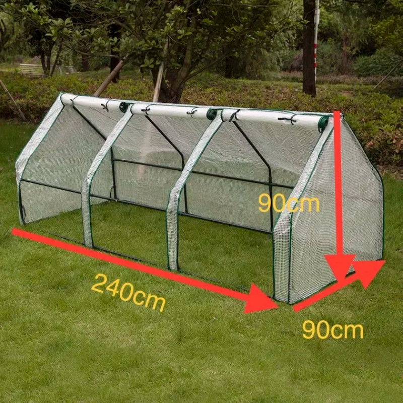 240x90x90CM Household Plant Greenhouse Durable Insulation Flowers Zipper Mini Garden Cover (With Ir
