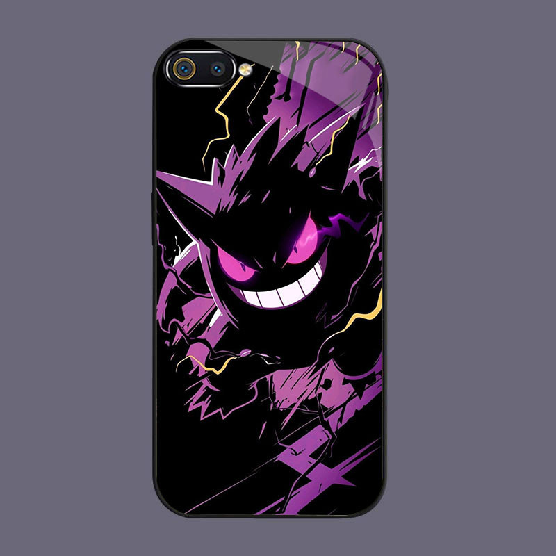 DJ-50 X Pokemon Casing GLASS soft frame สีดํา OPPO Realme A12E C1 C2 A3S A5 C2s