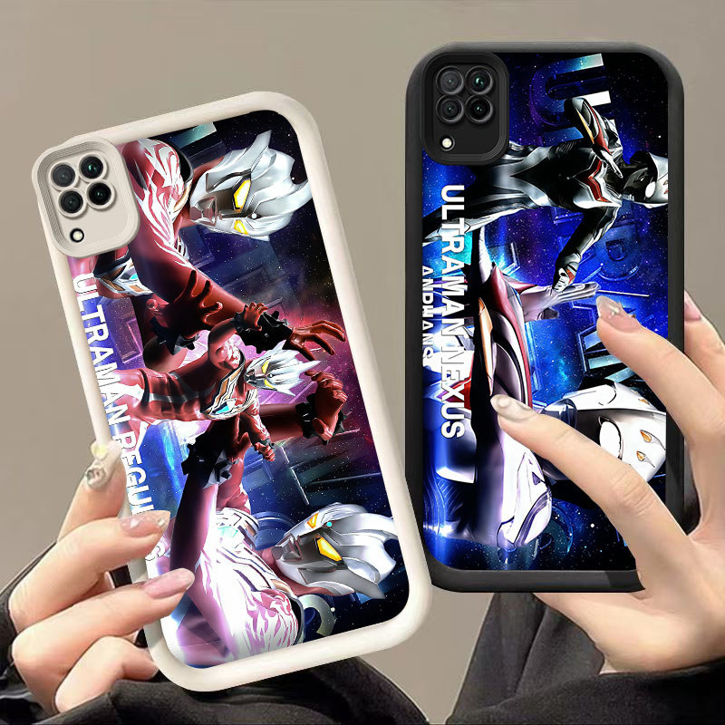HK-67 Ultraman Ginga ปลอกกันกระแทกสําหรับซิลิโคนสีดําและสีขาว Samsung A12 A22 5G