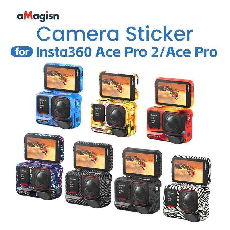 ▥ สติกเกอร์ตกแต่งตัวกล้อง Insta360 2 / Ace Pro สีสันสดใส ฟิล์มป้องกันรอยสำหรับอุปกรณ์เสริม Inst