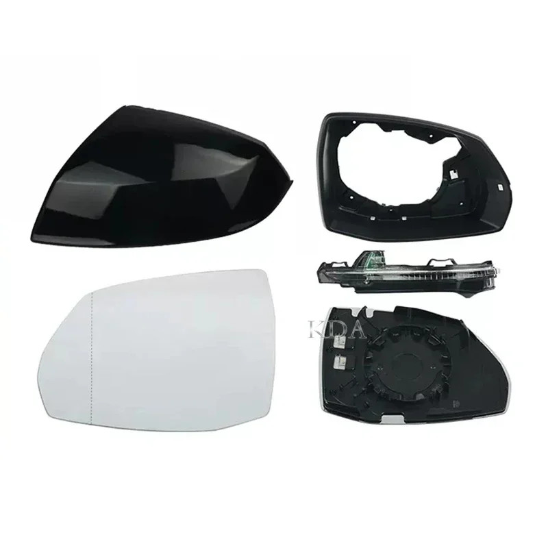 Rear Heated Mirror Glass Cover Frame Turn Signal Light for Audi Q5 FYB 2017-2024 Q7 4MB 2016 2017 2