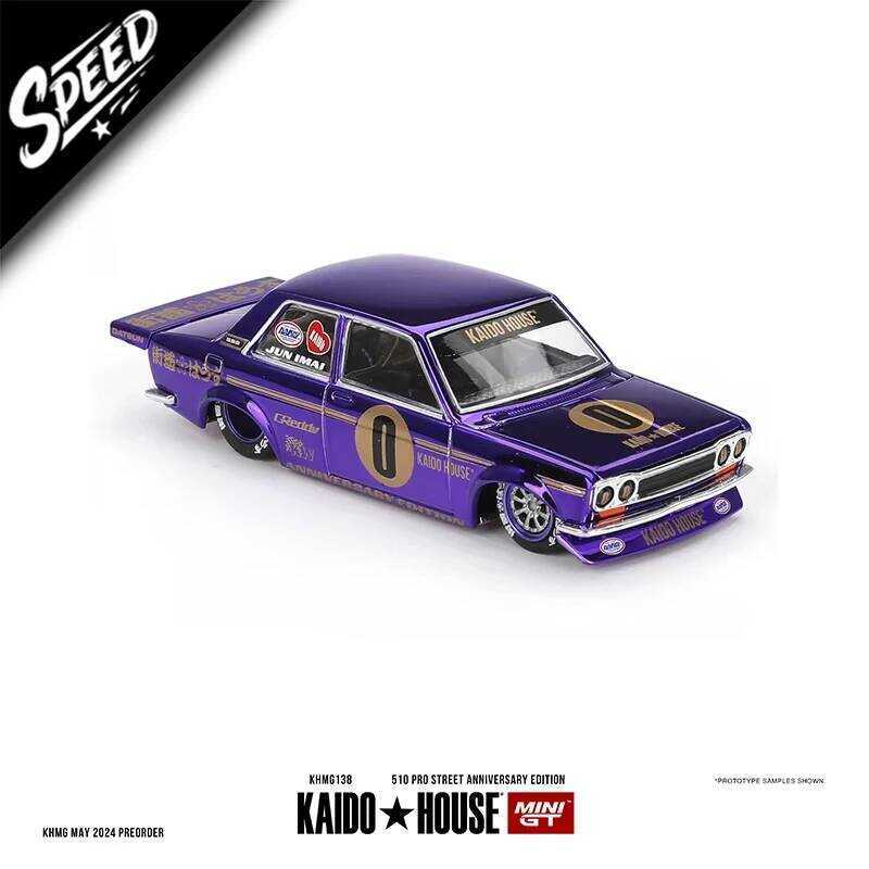 C MINIGT Khmg138 In Stock 1:64 Datsun 510 Pro Street Anniversary Edition Electroplated Openable Hoo