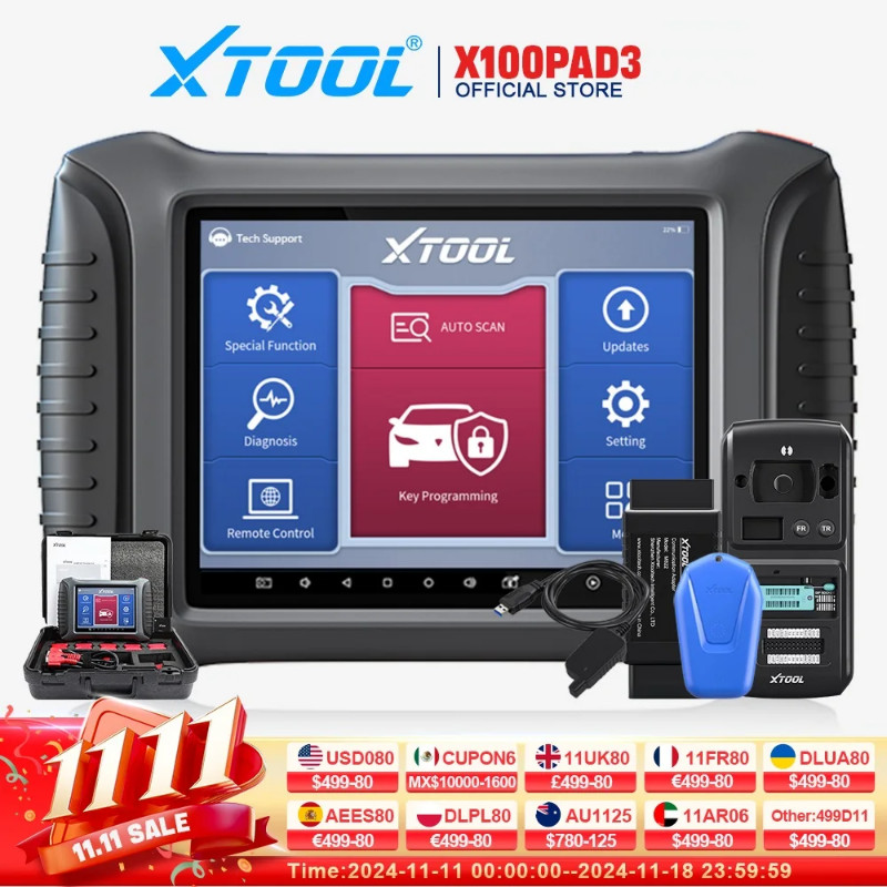 XTOOL X100 PAD3 Full Sets IMMO Key Programmer KC501 KC100 SK1 KS01 M822 Key Fob Programming Tools A