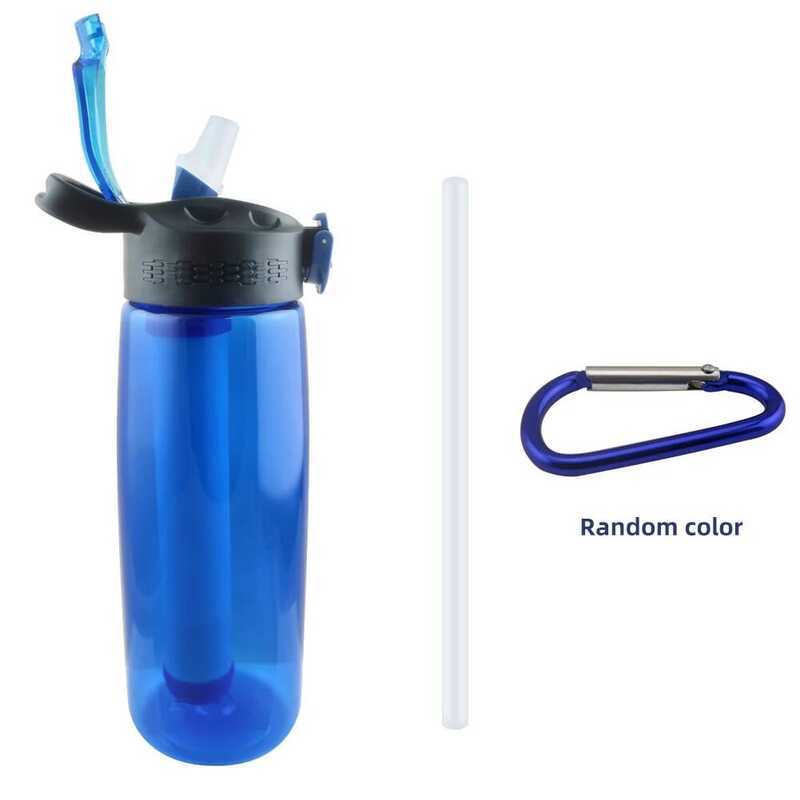 C Water Bottle With Water Filter Lockable Lid BPA Free Water Purifier Bottle For Travel Hiking Camp