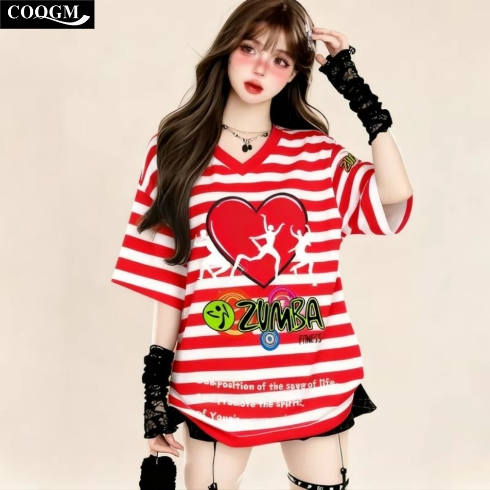 2025 ผู้หญิง Zumba เสื้อยืด Full Sublimated V คอ Zumbawear กลางแจ้ง Quick-drying Dance เสื้อยืด Top