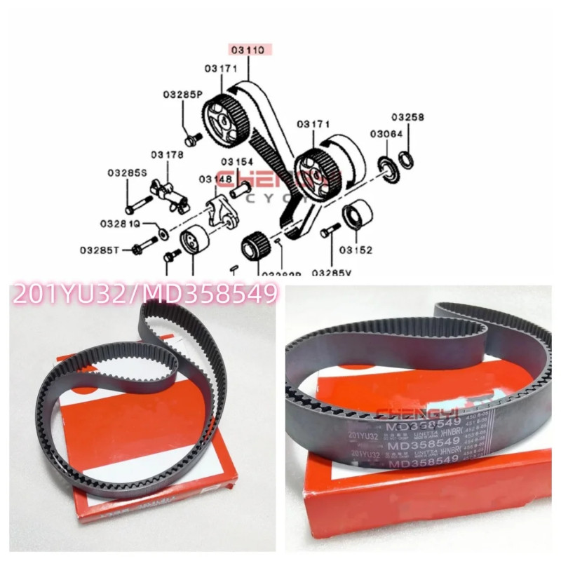 Valve Timing Belt Fit For Pajero Shogun Montero KH9W V65W V75W V77W V87W V97W 6G74 6G75 MD358549 20