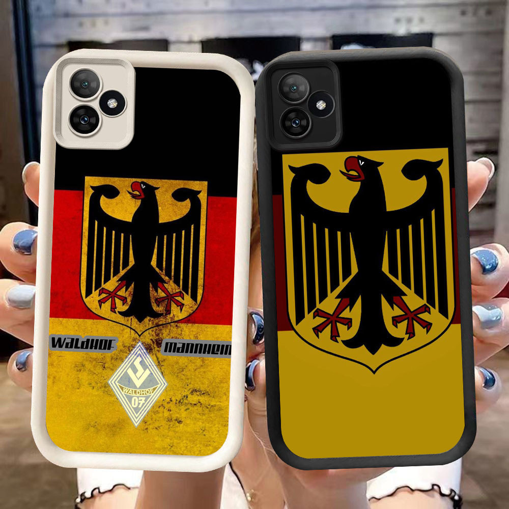 DK-61 DEUTSCHER FOOTBALL BUND Silicone Casing สีดําและสีขาวสําหรับ Realme 15T 5G