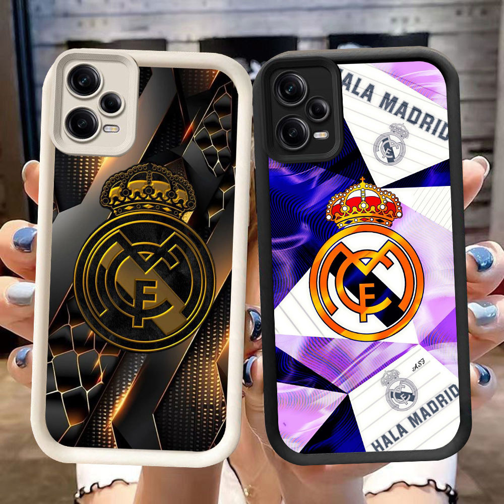 DK-78 Real Madrid FC ปลอกซิลิโคนสีดําและสีขาวสําหรับ Xiaomi Redmi POCO หมายเหตุ 3 X5 Turbo F5 F7 F6 