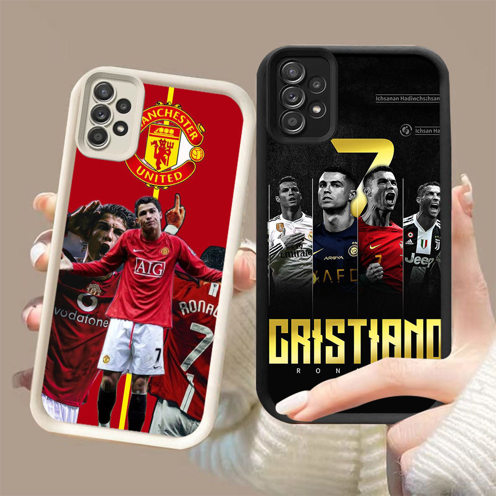 DK-85 FC Ronaldo inverted hook ปลอกซิลิโคนสีดําและสีขาวสําหรับ Samsung A23 A52S A32 A33 A72 A52 A53 