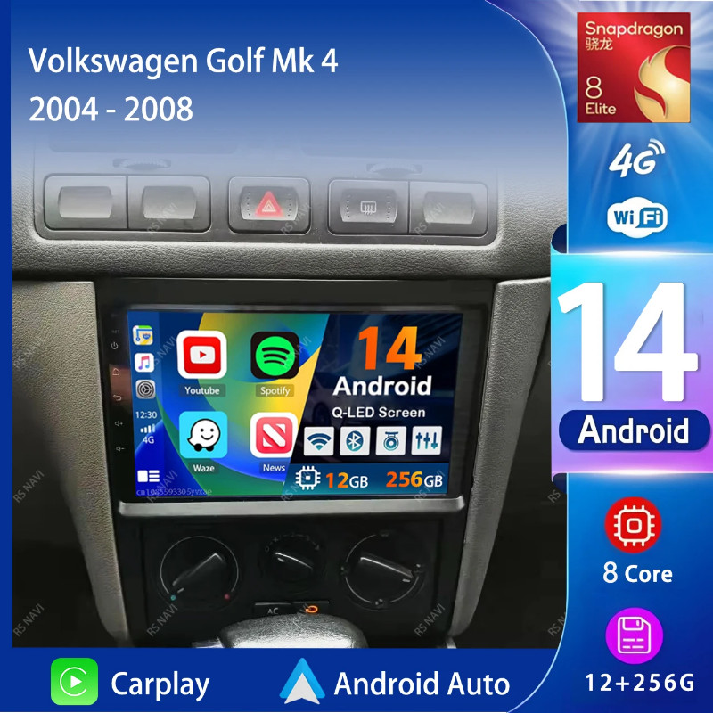 Android 14 Carplay Auto Car Radio Multimedia Player For Volkswagen Golf Mk 4 2004-2008 Audio Autora