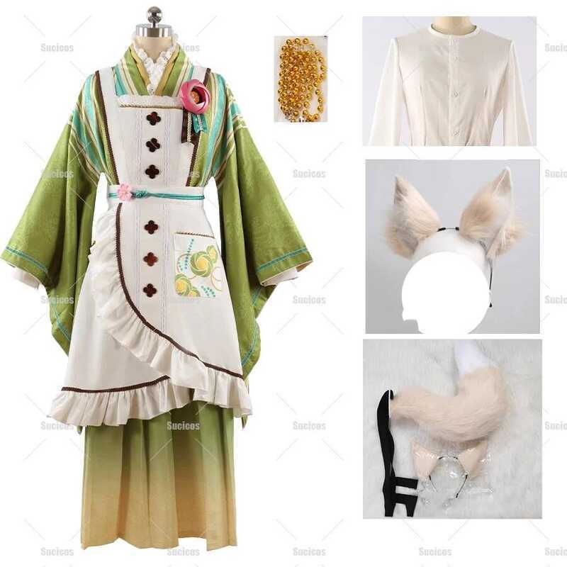 C Tenshouin Eichi Cosplay Costume Wig Janpanese Uniform Tenshouin Eichi Cosplay Ear Outfit Women Me