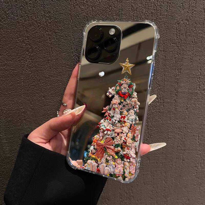 ต้นคริสต์มาสเหมาะสําหรับ 1715 เคสโทรศัพท์ 16ProMax1 Huawei Mate60 คู่ 13 กระจก X1 ตุ๊กตา P70 Star De