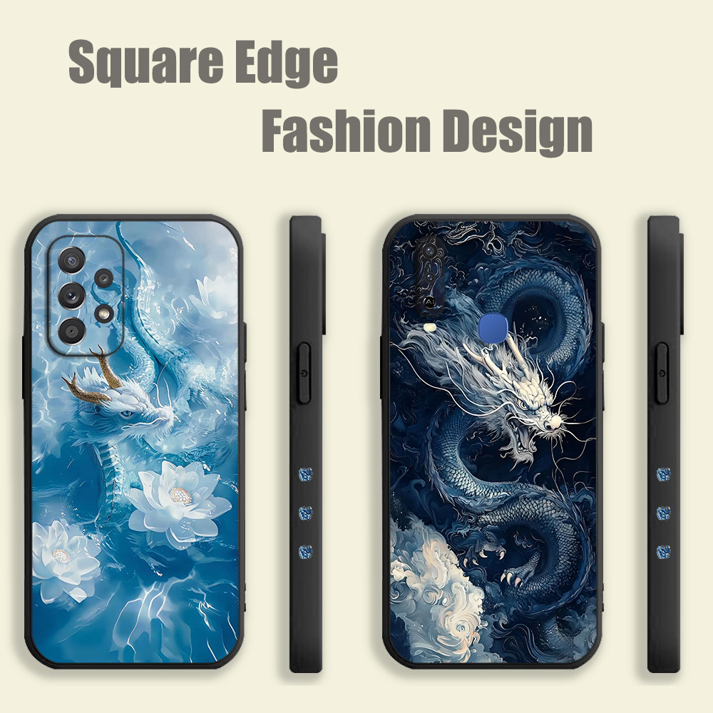 ปลอกสําหรับRealme GT Neo 5 Se C67หมายเหตุ50 12X C63 C65 GT 6 13 PRO PLUSมังกรสีขาวWave Artพื้นหลังFR