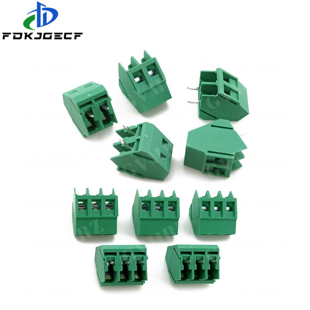 10PCS KF103 5.0 มม.2/3P สกรูประเภท PCB terminal block DG/MG/KF103-5.0 มม.2P 3P 45 องศามุมเฉียงสามารถ