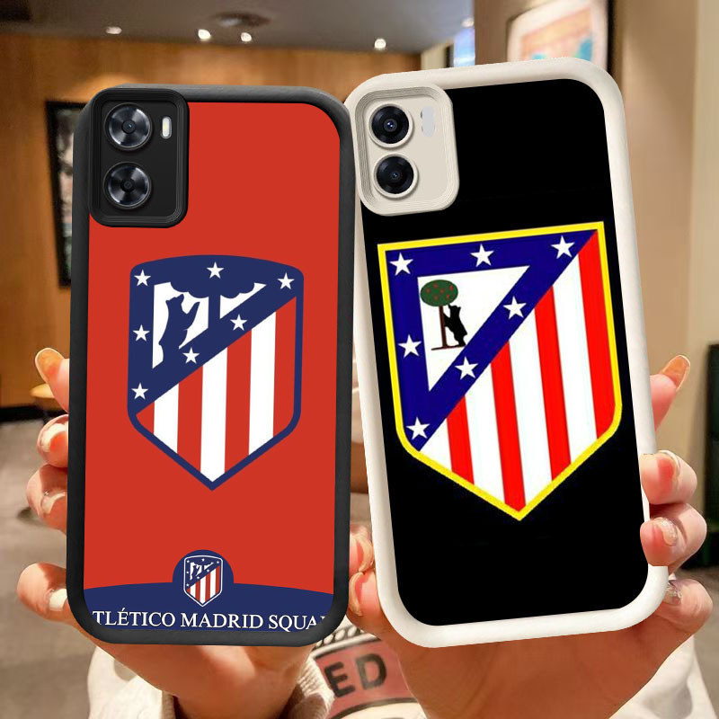 DJ-7 Atletico madrid Silicone Casing สีดําและสีขาวสําหรับ OPPO Realme A77s 9i A96 C33 A76