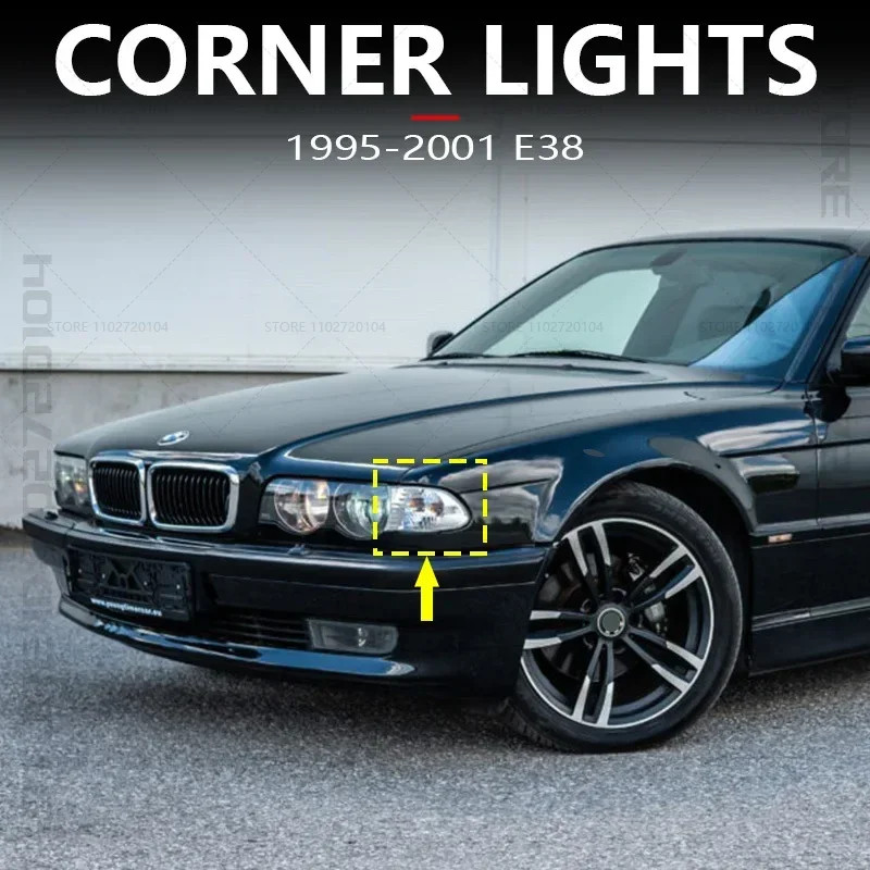 for 1995-2001 E38 BMW 740i 740iL 740iLP 750iL Front Turn Signal Corner Lights Parking Lamps (No Bul
