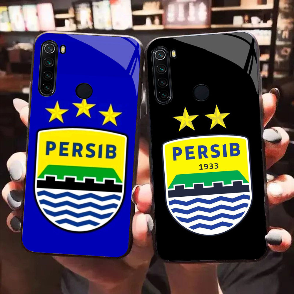HK-2 AING PERSIB ฟุตบอล Club Glass Casing สําหรับ Xiaomi Redmi Note 8 8A 10 9 Pro Lite