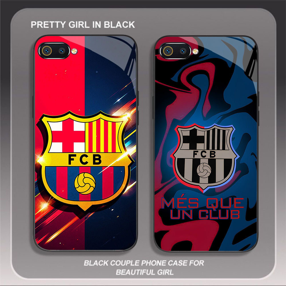 HK-20 FC BarcelonaGlass GLASS Casing สําหรับ OPPO Realme A3S A5 A12E C2s C2 C1