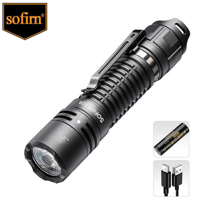 Sofirn SC28 ไฟฉายยุทธวิธีที่มีประสิทธิภาพ XHP50B HD EDC ไฟฉายความสว่าง 2800 Lumens, ช่วง 223M, 5000m