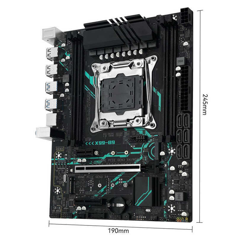 HINIST B9 X99 เมนบอร์ดชุด Intel LGA2011-3 Xeon E5 2630 V4 กระบวนการ CPU DDR4 16GB 2400MHZ RAM หน่วยค