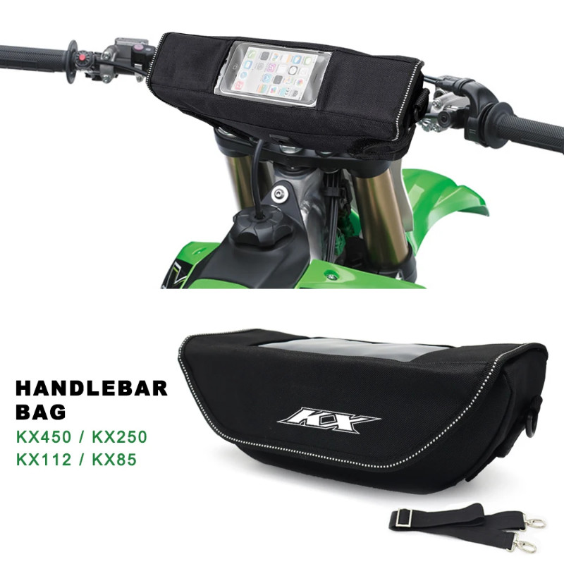 Waterproof Handlebar Bag For KX450 KX250 KX112 KX85 KX450SR KX 450 Motorcycle Accessories Storage T