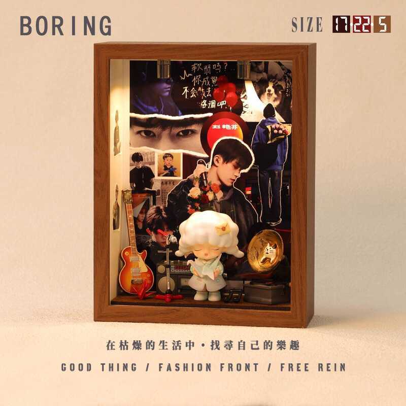 Yi Yang Qianxi สินค้าทํามือสร้างสรรค์กรอบรูปเครื่องประดับตกแต่งเดสก์ท็อปบรรยากาศไฟกลางคืนของขวัญ