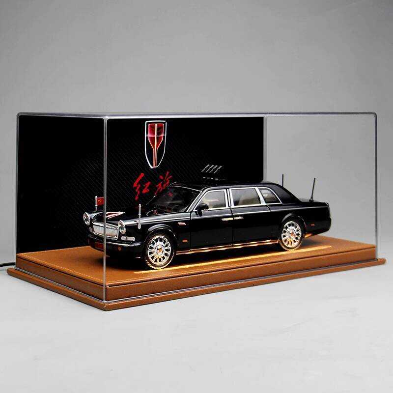 ขนาดใหญ่ 70th Anniversary Limited Edition Red Flag L5 Patrol Car Alloy Lighting Collection Car Model