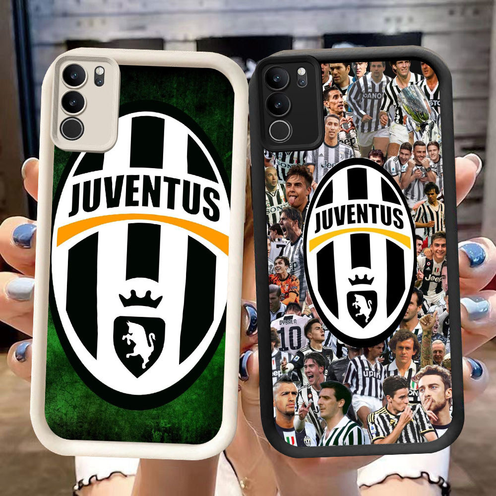 DK-68 JUVENTUS ปลอกซิลิโคนสีดําและสีขาวสําหรับ VIVO Y200 V50 Y19S V40 Y300 Lite Pro Plus 5G