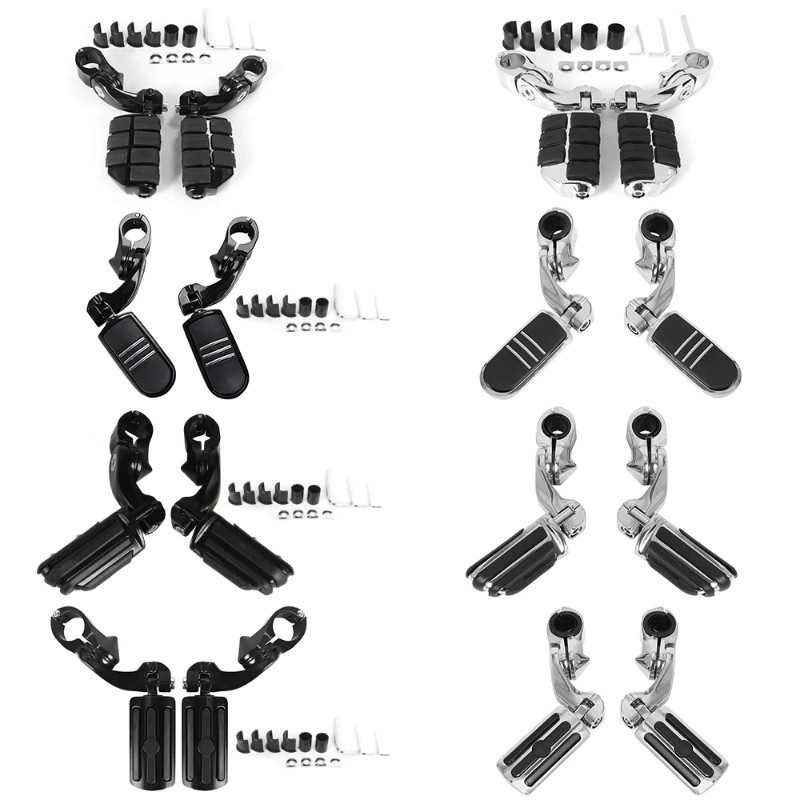 1 1/4" 32mm Motorcycle Foot Rest Highway Engine Guard Foot Pegs Mount Footrest For Harley Touring H