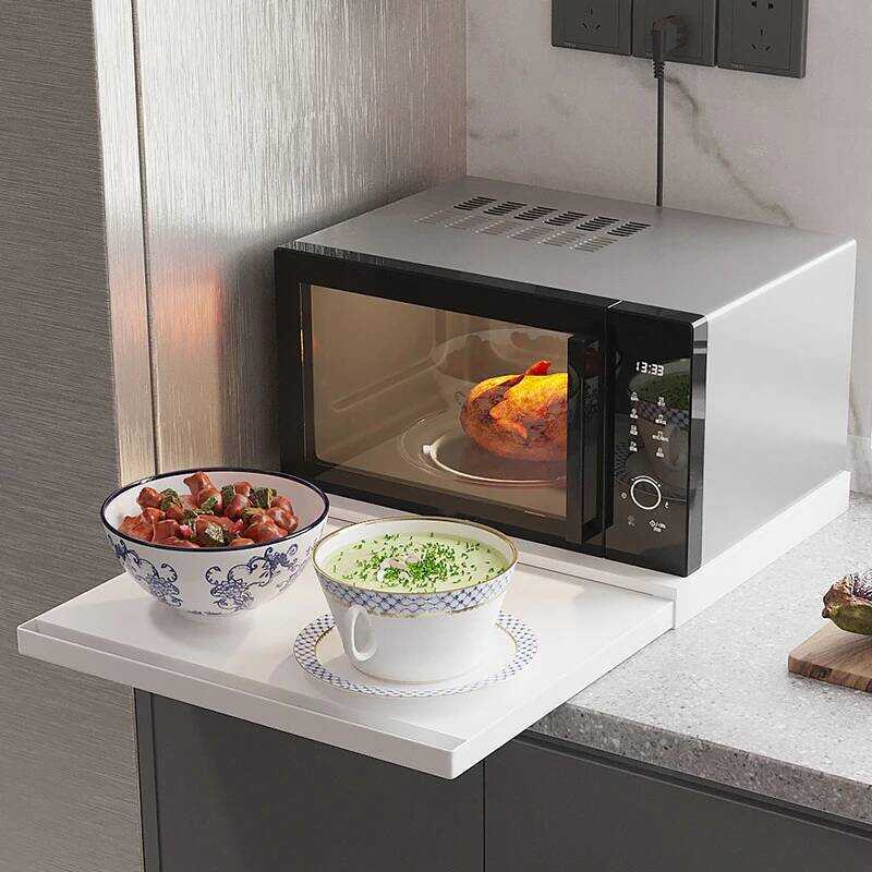 C 1Pieces Kitchen Countertop Pull-Out Organizer, Drawer Push-Pull Shelf Microwave Oven Bottom Rack
