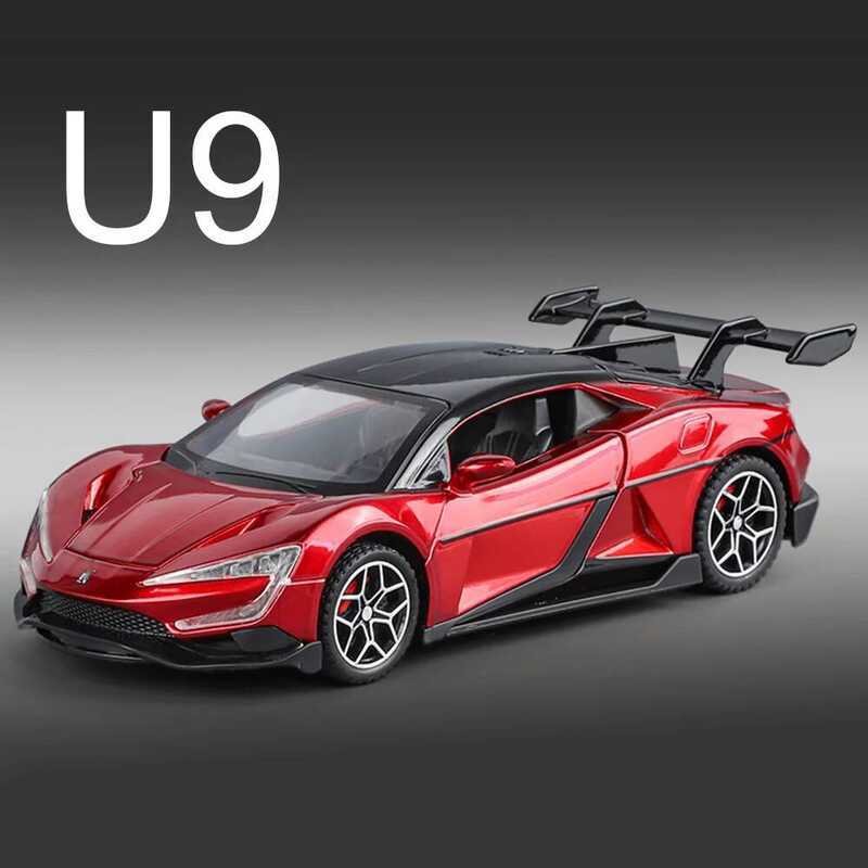 C 1:32 Alloy Diecast BYD YANGWANG U Toys Cars Miniature Model With Light Music Ercar 4 Doors Opened