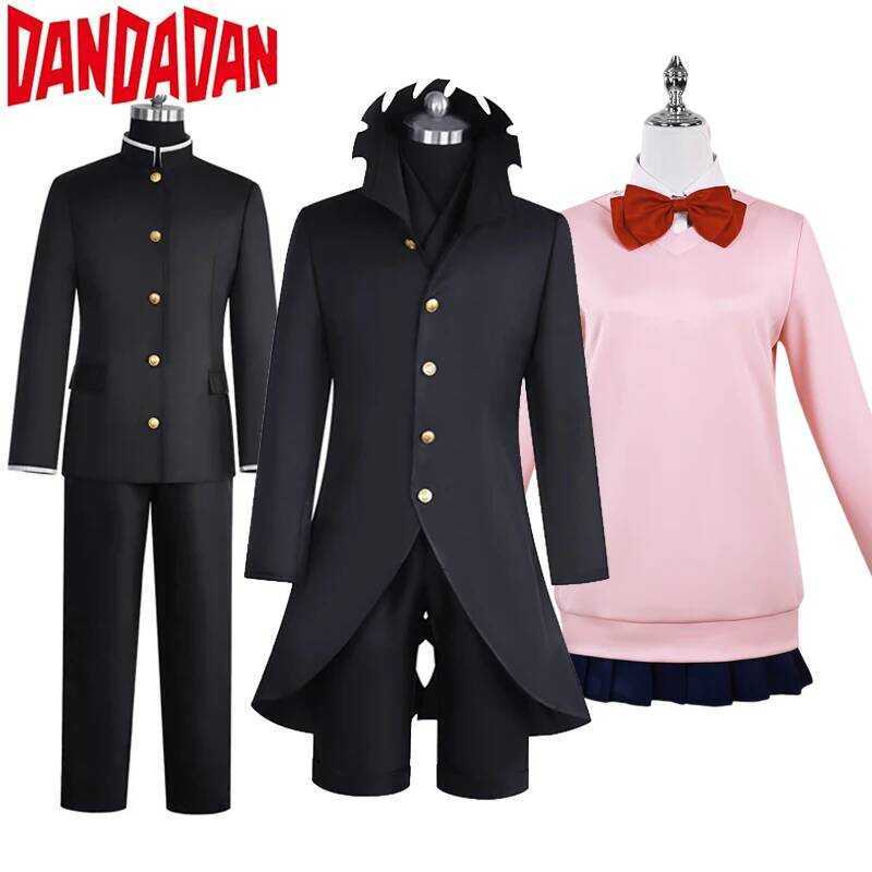 C Anime Dandadan Ken Takakura Cosplay Costume Momo Ayase School Uniform Black Jacket Gakuran Outfit