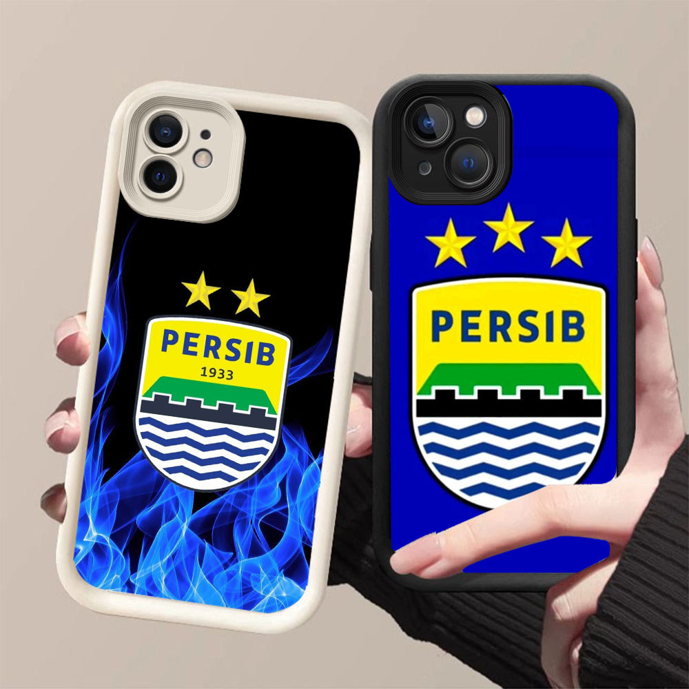 DJ-4 AING PERSIB ฟุตบอลคลับปลอกซิลิโคนสีดําและสีขาวสําหรับ iPhone 13 11 12 Mini Pro Max