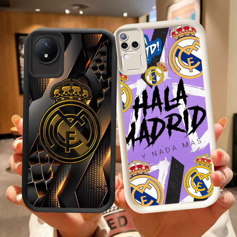 DK-78 Real Madrid FC ปลอกซิลิโคนสีดําและสีขาวสําหรับ VIVO Y29 Y02a V50 V30E V30 T4 Y02 Y02t Pro 5G