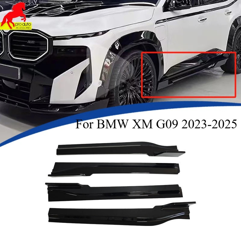 Side Skirts for BMW XM 2023-2025 G09 Black Warrior Style Gloss Black Full Length 4PC Set Body Kits