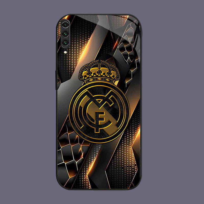 DK-78 Real Madrid FC Casing GLASS soft frame สีดํา Samsung Note A70 10Plus A7 A70S A10 A02 A50 10 20