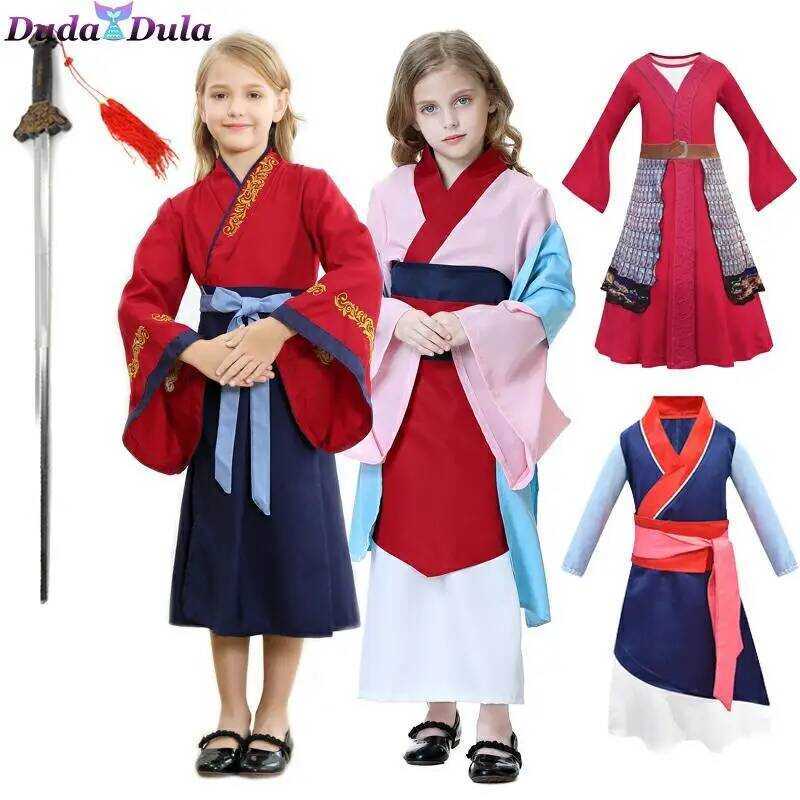 C Mulan Cosplay Dress For Girls Mushu Dragon Cosplay Mulan Costume Halloween Stage Costumes Chinese