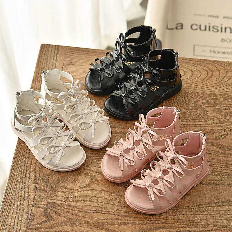 C Girls Sandals Summer Shoes Gladiator Style Kids Sandals For Girl Small Cute Bow-Knot Ankle Sandal