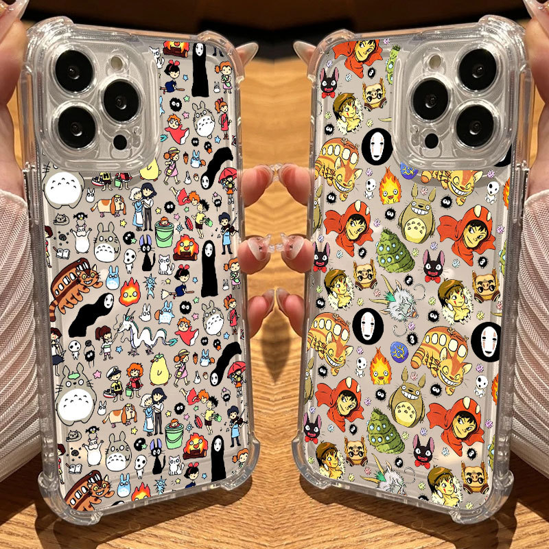 Studio Ghibli ญี่ปุ่นอะนิเมะ Spirited Away Totoro โปร่งใสสําหรับ iphone 17 Pro 16E 11 12 13 14 15 16 PRO Max 17 Air 11 Plus นุ่มโทรศัพท์ปลอกกันกระแทก Clear Cover