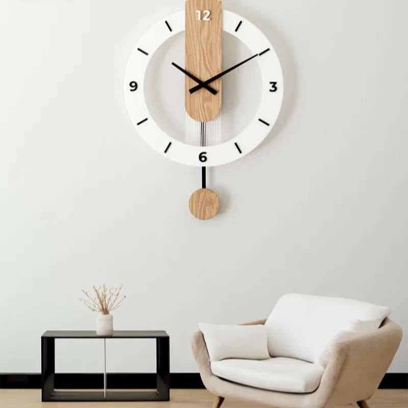 Silent Quartz Clock for Living Room Fashionable Dining Room Wall Clock Swinging Clock
